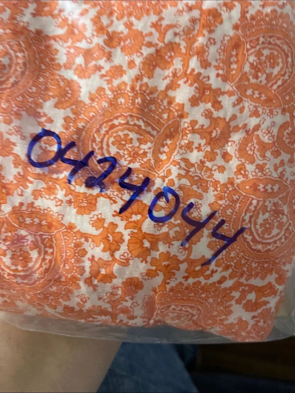 J. Crew Orange Paisley Ruffled Sleeve Blouse